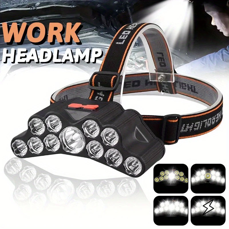 Fish Finder Battery - Lampe frontale à 11 LED, lumière