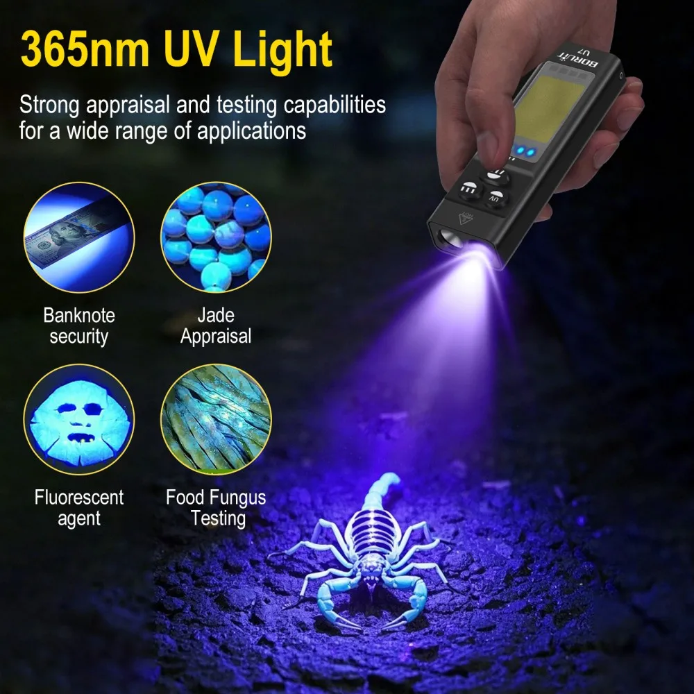 BORUiT U7 UV LED EDC lampe de  - Fishing Light avis et prix