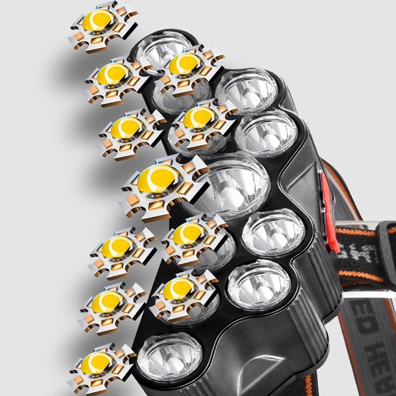 Lampe frontale à 11 LED, lumiè - Fish Finder Battery avis et prix